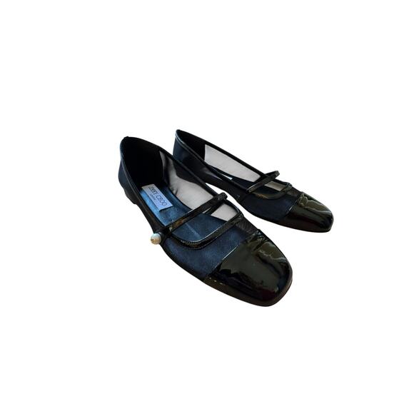 Jimmy Choo NIB Elisa Mesh Patent Leather Flat in Black Size 38 - Picture 7 of 11